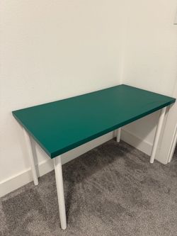 IKEA Desk with Green Top and White Legs