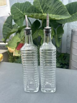 Oil And Vinegar Clear Glass Dispenser Square Bottle S