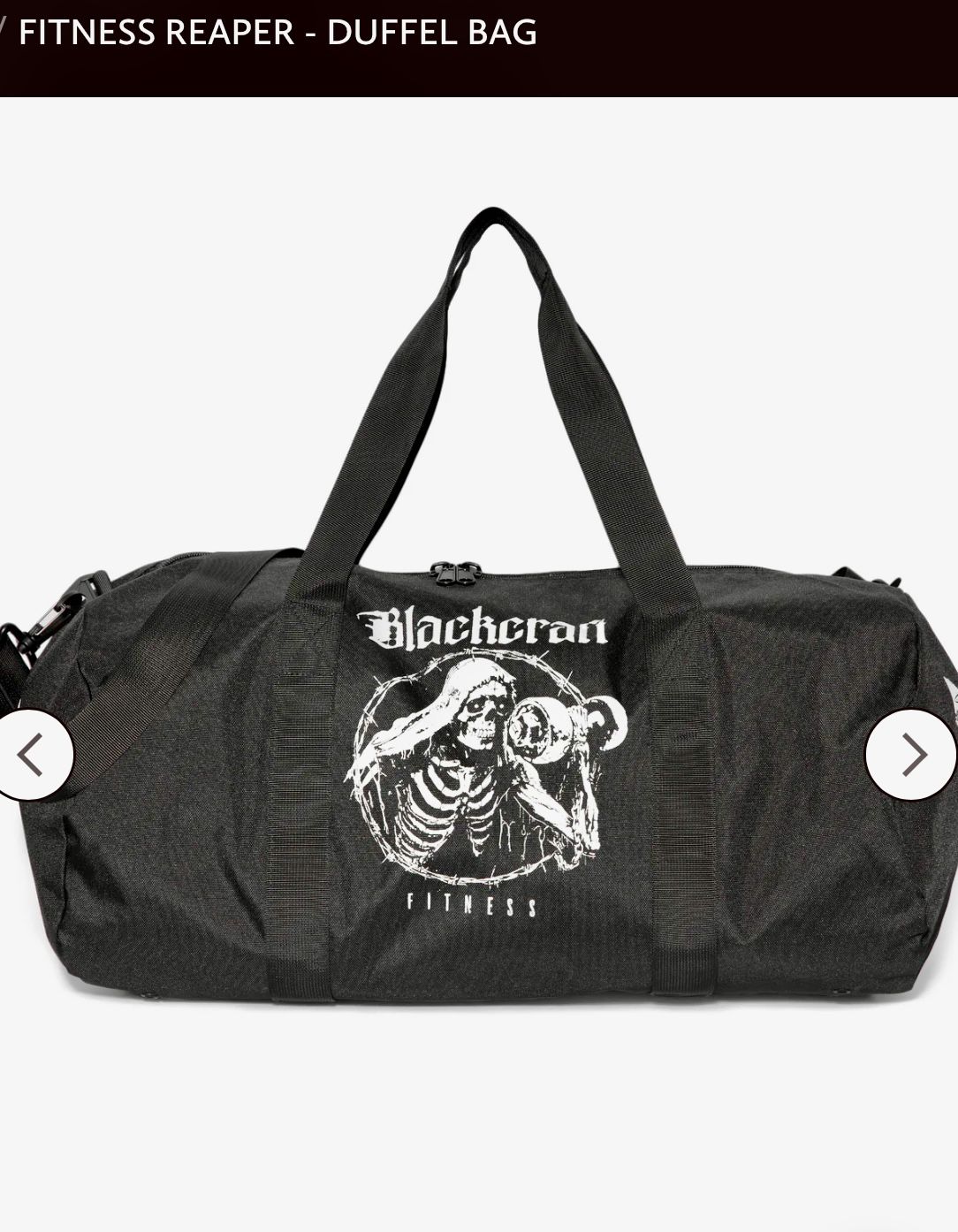 Black craft cult Fitness Reaper Dufflebag