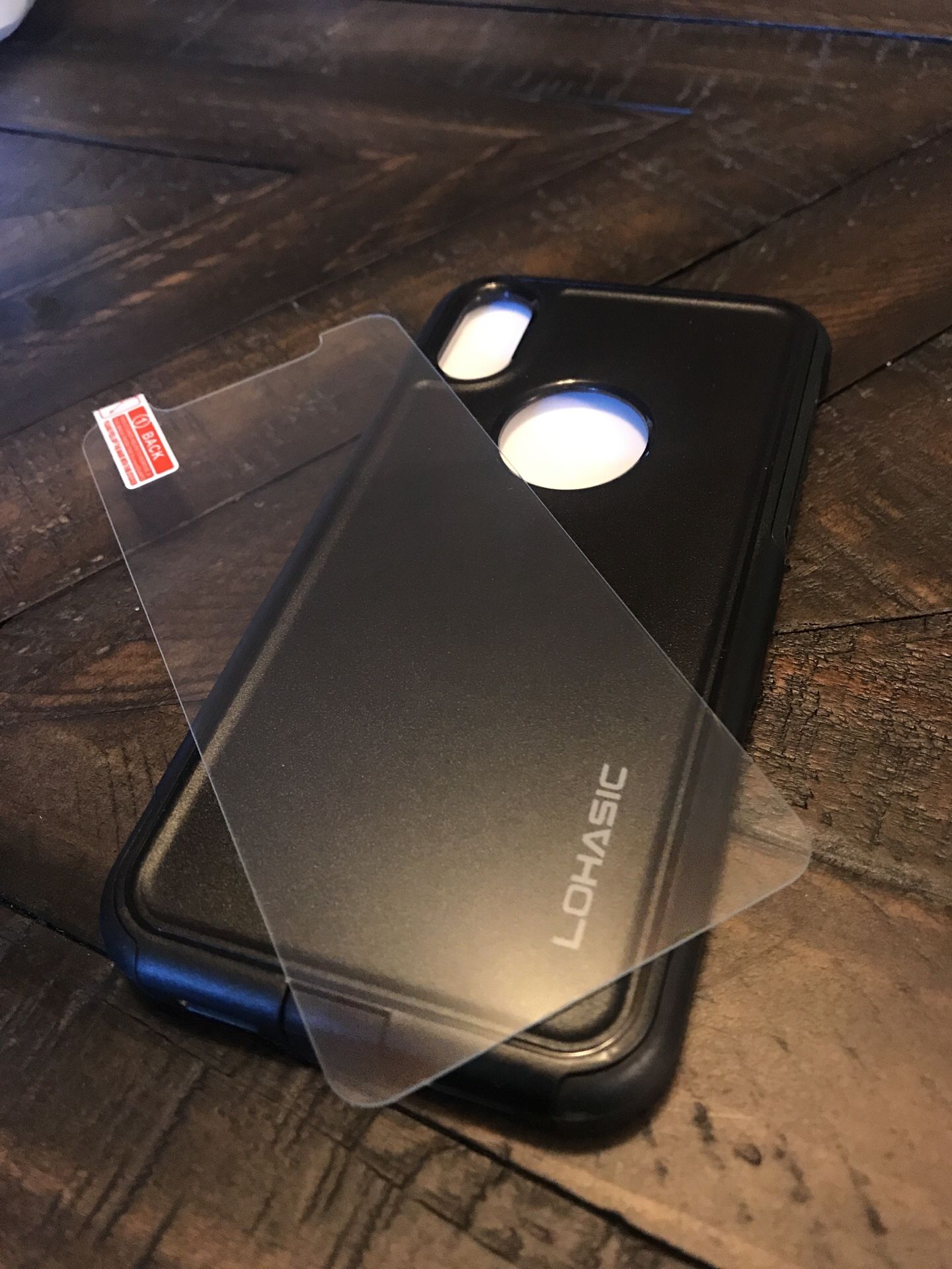 iPhone X and XS hard card + glass protector