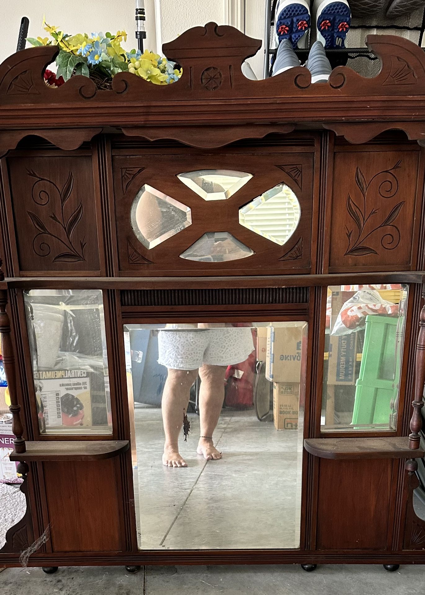 Antique 1800 English Victorian Mirror 