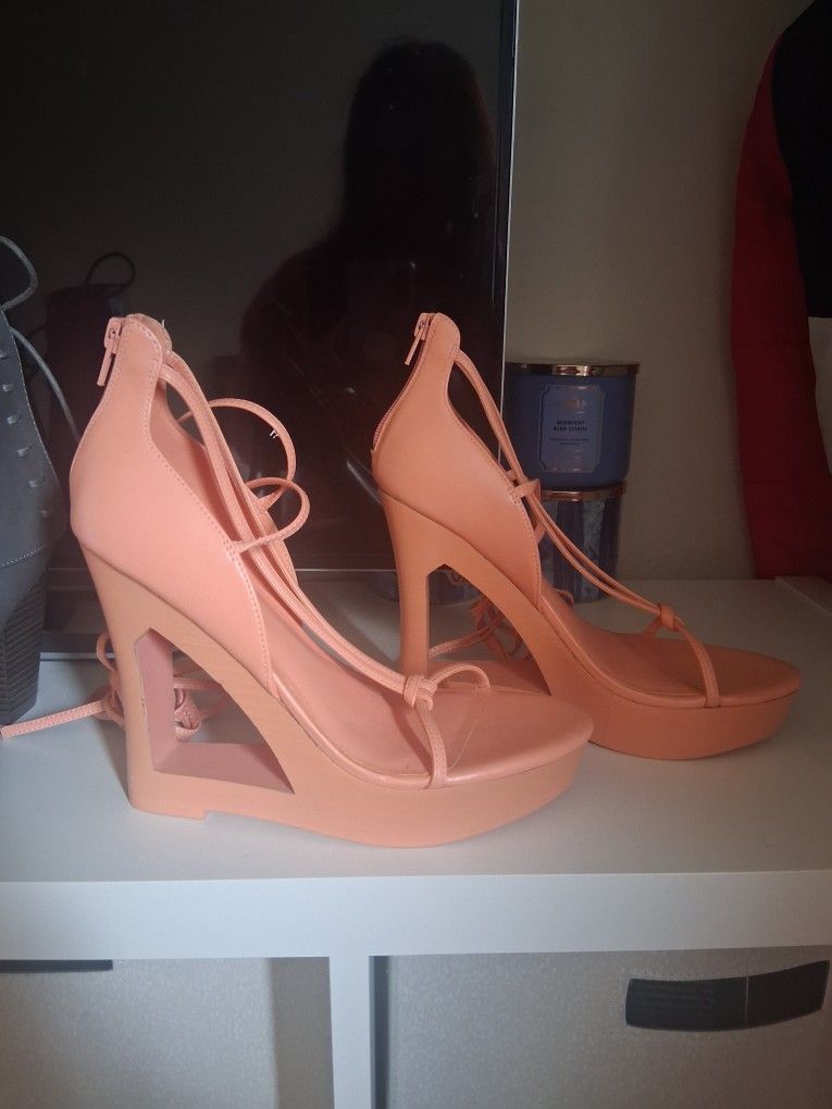 AAJ By Aminah Abdul Jalil Strappy Heel Wedges