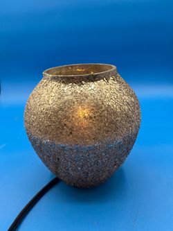 Silver crackle glass globe accent table lamp
