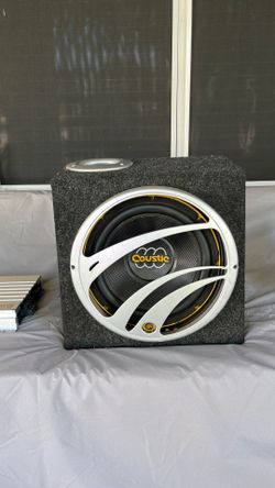 12” Coustic sub in box 900  w 4 channel