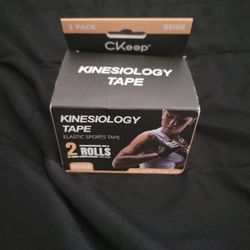 CKeep Kinesiology Tape, Uncut 2 Rolls, Original Cotton Elastic Premium Athletic Tape,Latex Free Hypoallergenic, 2inch x 16ft, Black