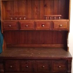 Solid wood dresser and hutch