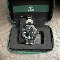 Axwell Timber Stainless Steel Watch - Black & Blue