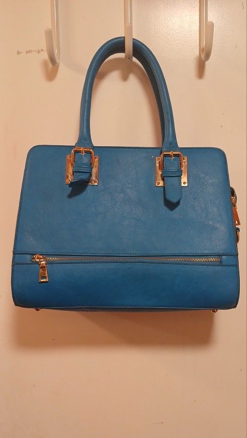Blue Women Leather Shoulder Bag