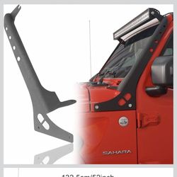 52 in. LED Light Bar Mounting Bracket Over-Windshield Compatible with 2018-2024 Jeep JL Wrangler/JT Gladiator (Does not fit • Gladiator Mojave • Model