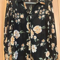 Sheer floral blouse