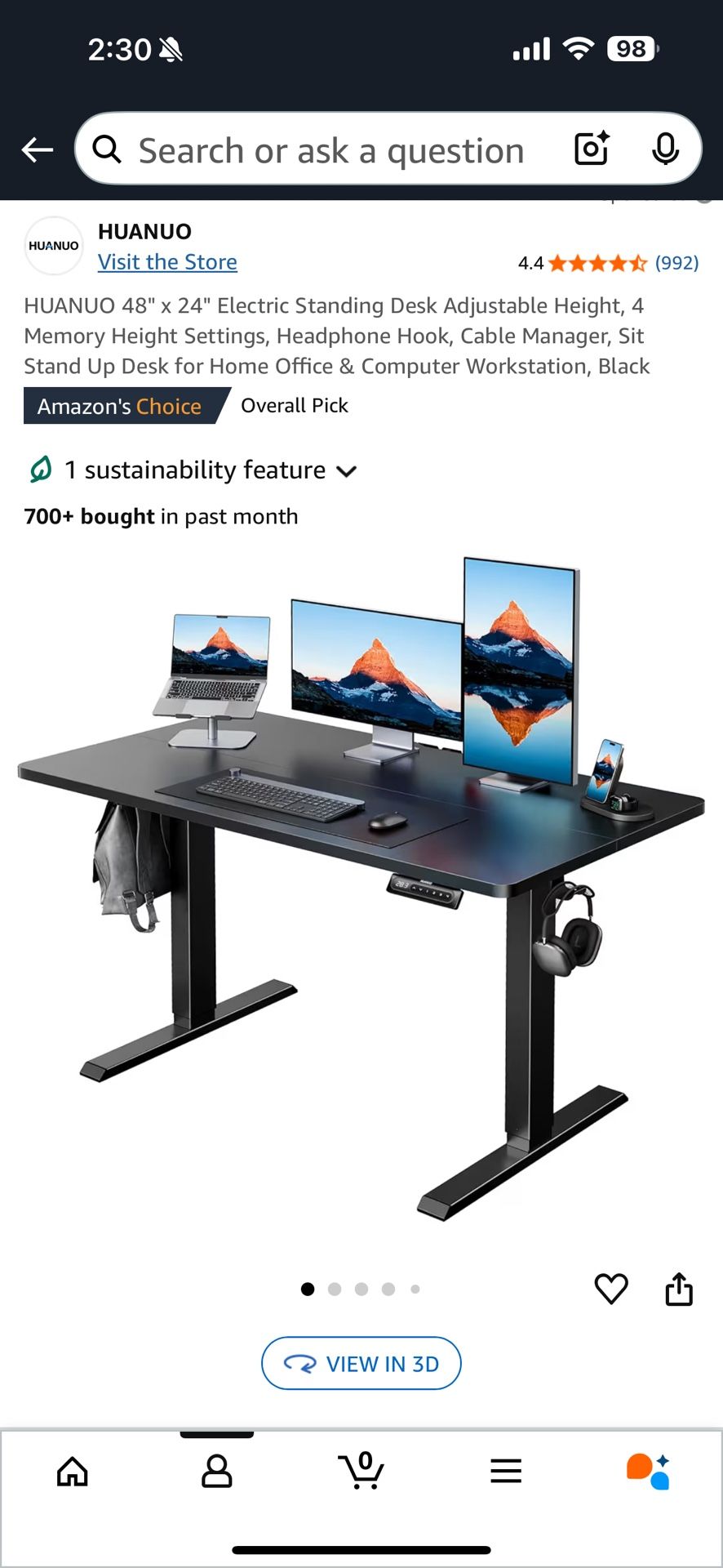 Huanuo Adjustable Standing Desk