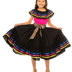 Mexican Traditional Long Wide Dress