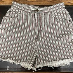 Vintage Striped Cutoff Shorts