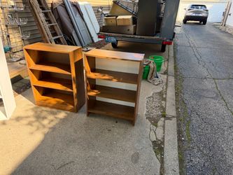 Book Shelves, Wooden 3 shelves Adjustable, 24w, 11 deep, 32 high, $20 each