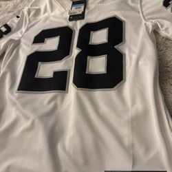 28 Josh Jacob’s Raiders Jersey Medium New With Tags Stitched Version