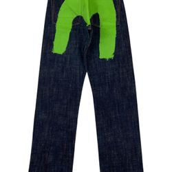 heritage green Diacock Tiger Evisu jeans