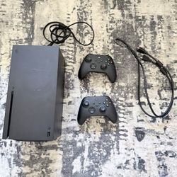 Xbox Series X with Two Controllers, power cord and hdmi