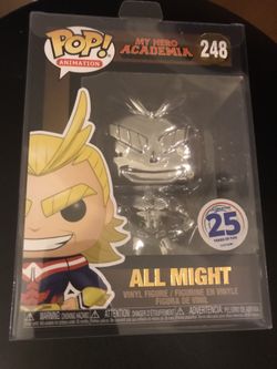 Funko pop silver chrome all might my hero academia