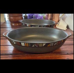 Set of two discontinued Denby Marrakesh Collection Gratin Dishes