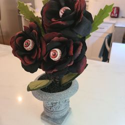 Creepy Halloween Rose Plant Decoration 