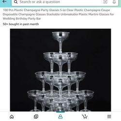 Champagne Reusable Plastic Glasses