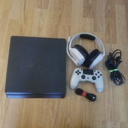Playatation 4 Slim Ps4 Slim With Headset