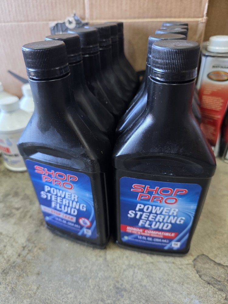 (12) New Power Steering Fluid Oil 12oz Containers