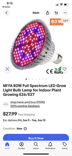 Miya 80W Full Spectrum Grow Light Bulb