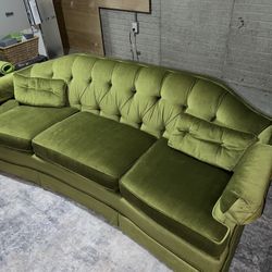 Stunning Pea Green Vintage Sofa