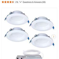 QuickLink Low Voltage, 4 in. Selectable CCT 2(contact info removed)K, 600 Lumens, Recessed Canless LED Starter Kit-4pack, Dimmable