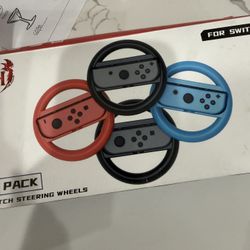 GH 4 Pack Switch Steering Wheel Compatible with Mario Kart 8 Deluxe, Racing Wheel Accessories Compatible with Nintendo Switch/Switch OLED Joy Con Cont