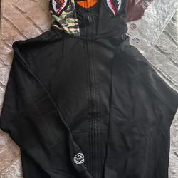 Milo Bathing Ape Camouflage Shark Zipper Hoodie 