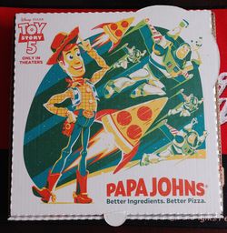 Toy Story 5 Papa Johns Woody & Buzz Lightyear Pizza Box