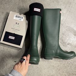 Hunter Green Galoshes Tall Rain Boot 🌱