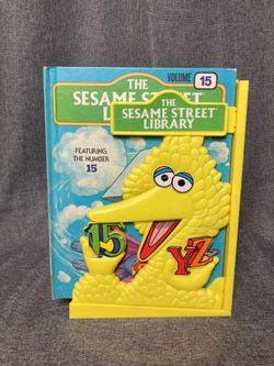 Vintage 1978 Sesame Street Library Complete 15 Vol Set + Big Bird Book Holder