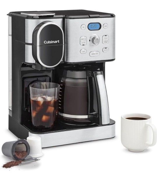 Cuisinart Coffee Maker, 12-Cup Glass Carafe, Automatic Hot & Iced Coffee Maker, Single Server Brewer, Stainless Steel, SS-16 1K+ bought in past month