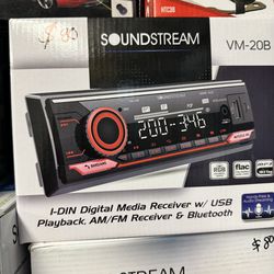 Soundstream Usb Bluetooth Single Din Stereo 