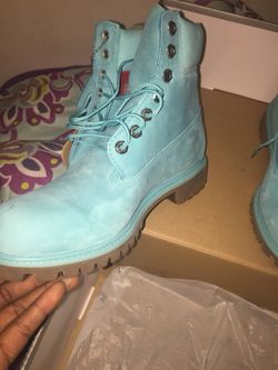 Blue timberlands boots. $120