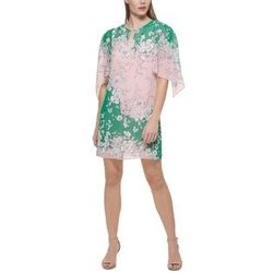 Vince Camuto Green Floral Shift Dress Draped Sleeve Size 8  NWOT