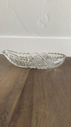 antique pressed glass or cut glass celery or relish dish