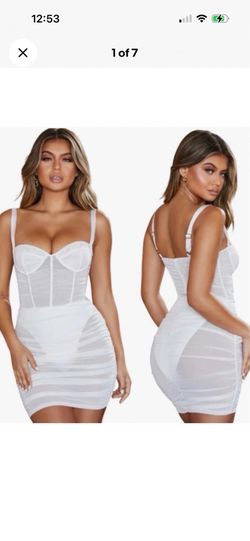 New! Oh Polly Bodycon Mesh Corset Mini Dress Size 0