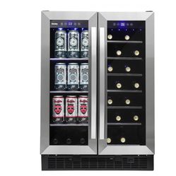 Silhouette Dual Zone 23.81 in. Wide 60 beverage cans and 27 bottles of wine Built-in Beverage Center in Stainless Steel