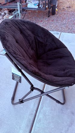 Mainstays Adult Saucer Chair, Super Soft Microsuede, 30 in, Black