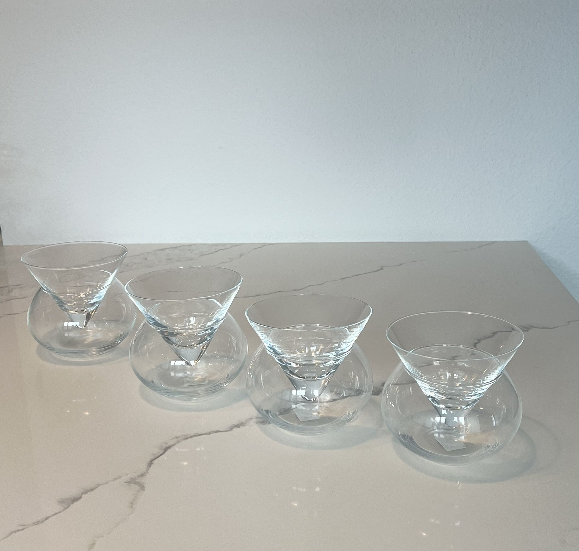 Set of 4 Crate&Barrel Clio martini glasses