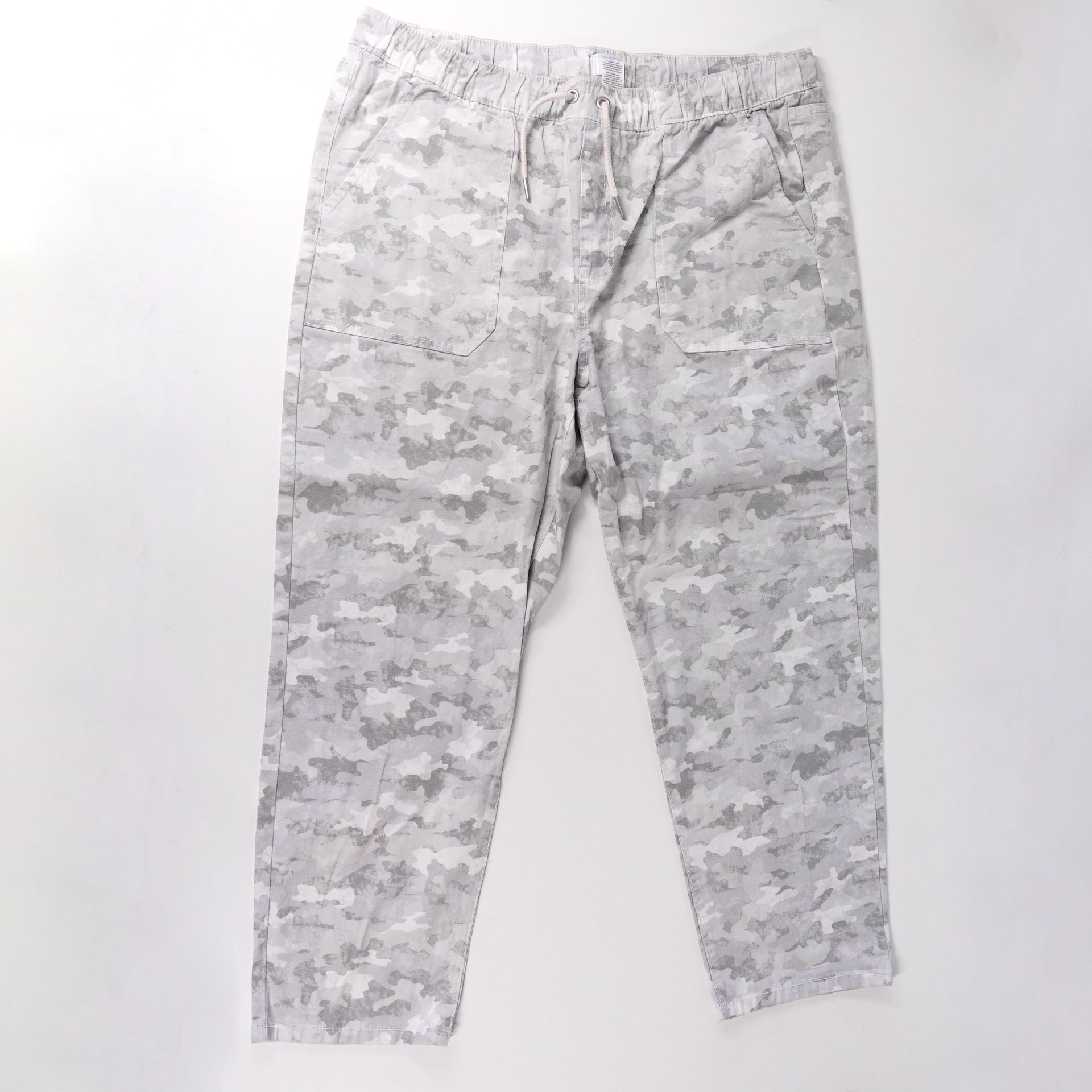 Time & Tru Camouflage Camo Cotton Trouser Leg Elastic Pants Jeans Grey XL 16-18