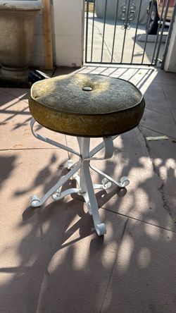Vintage 1060’s Vanity Stool with Metal Base