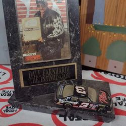 Vintage 1996 Dale Earnhardt #3 The Intimidator 1/64 Diecast On Stand With Card Plaque 
