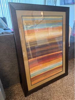 Large Custom Framed Art – "Organic Layers I" by Pacific Northwest artist Jeni Lee (33"x44.5")
