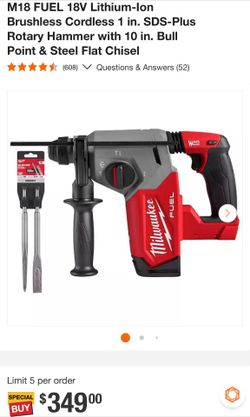 1” SDS Plus Milwaukee Rotary Hammer New M18