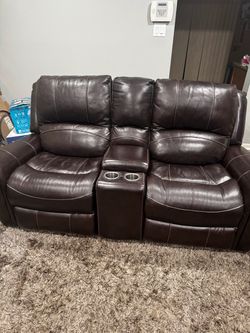 Real leather sofa set